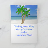 極度の陽気で、かわいらしいビーチのクリスマスカード シーズンカード (内部)