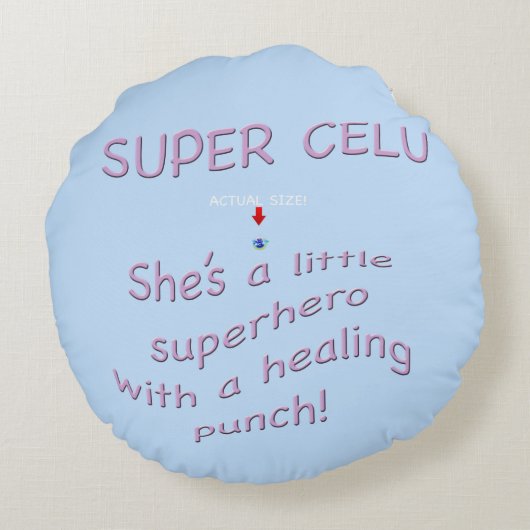 極度のCelu、子供へ治療および健康人形 ラウンドクッション (裏面)