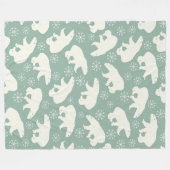 極性ベアパターン フリースブランケット (正面(横))