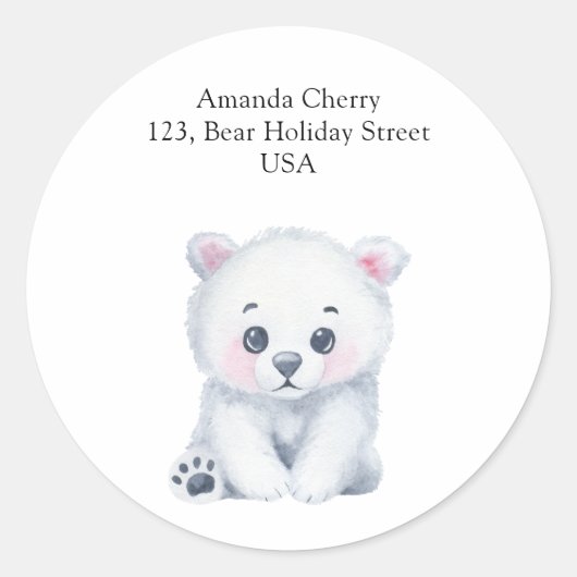極性ベビーベア – 出荷ラベル ラウンドシール (正面)