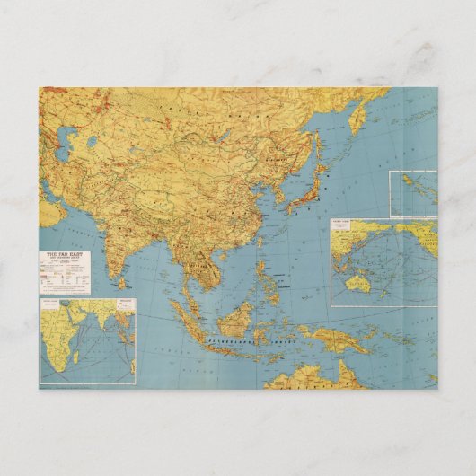 極東地域と隣接地域（地図1943） ポストカード (正面)