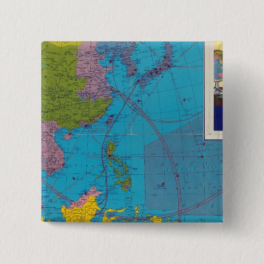 極東、面地中海の積 缶バッジ (正面)