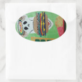 極楽のフライドバーガー 楕円形シール (バッグ)