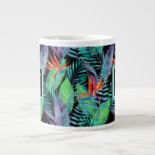 極楽の水彩鳥|イニシャル ジャンボコーヒーマグカップ (正面)