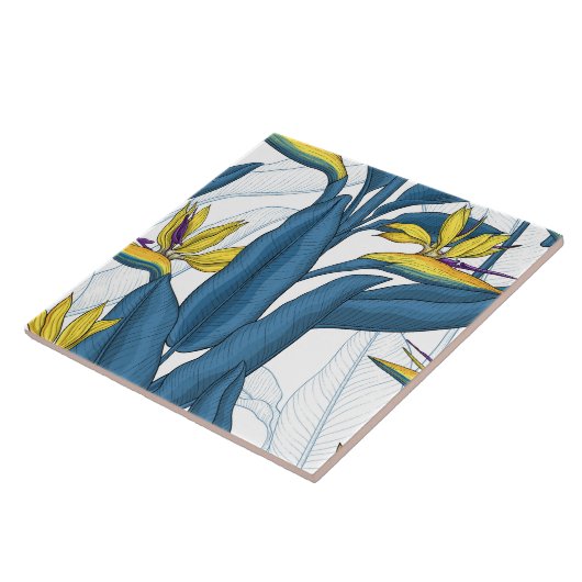 極楽の花の鳥 タイル (側面)