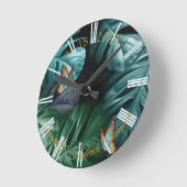 極楽の蝶トロピカル・スプラッシュインブルース ラウンド壁時計 (傾斜)