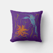 極楽の青い鳥と鳥 クッション (正面)