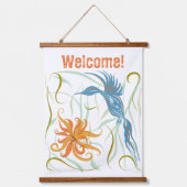 極楽の青い鳥と鳥 吊り下げ型タペストリー (正面)