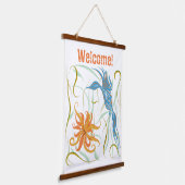 極楽の青い鳥と鳥 吊り下げ型タペストリー (傾斜あり)