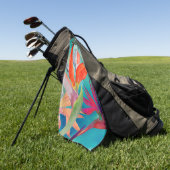 極楽の鮮やかな鳥 ゴルフタオル (グリーン)