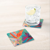 極楽の鮮やかな鳥 スクエアペーパーコースター (インサイチュ)