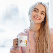 極楽の鳥と水色のハミングバード コーヒーマグカップ