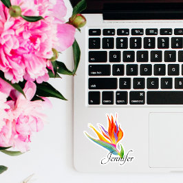 極楽名水色の鳥 シール