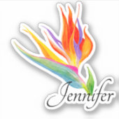 極楽名水色の鳥 シール (正面)