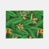 極楽園の夜鳥 フリースブランケット (正面(横))