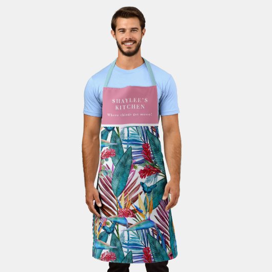 極楽熱帯鳥 エプロン (着用した状態)