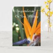 極楽結婚の祝賀鳥 カード (黄色い花)