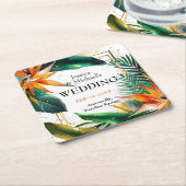 極楽至福の鳥 スクエアペーパーコースター (アングル)