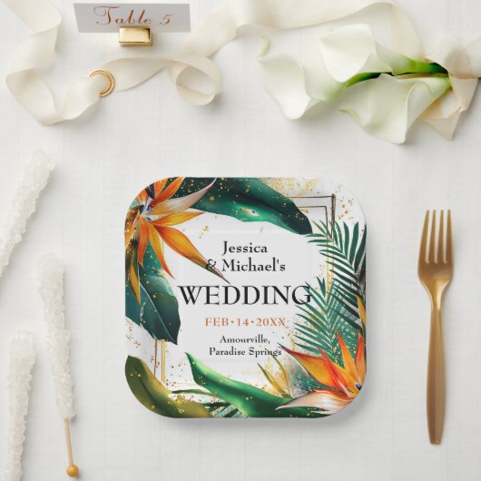 極楽至福の鳥 ペーパープレート (ウェディング)