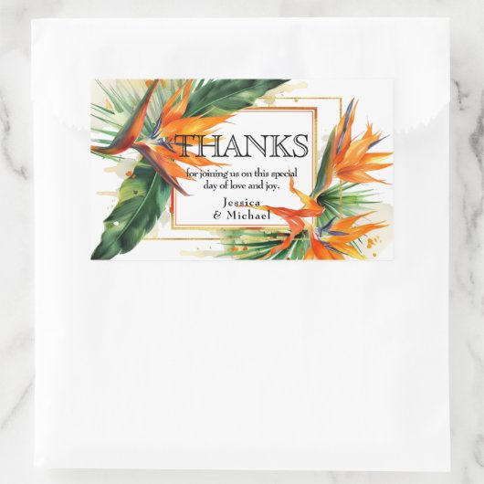 極楽至福の鳥 長方形シール (バッグ)