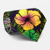 極楽葉の熱帯ハイビスカスの鳥 ネクタイ (ロール)