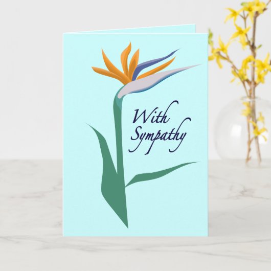 極楽鳥との哀悼 カード (黄色い花)