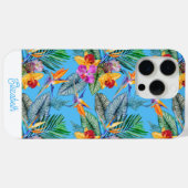 極楽鳥と蘭のサマー ブルーガーデン Case-Mate iPhoneケース (裏面 (横))
