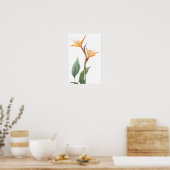 極楽鳥の花の絵 ポスター (キッチン)