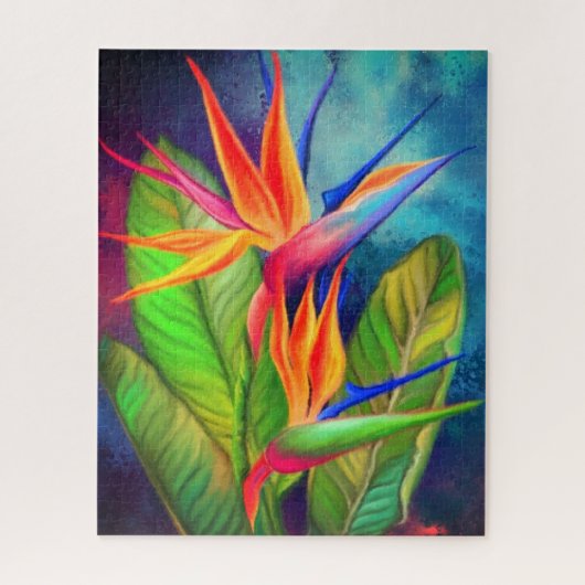 極楽鳥の花ジグソーパズル - 絵画 ジグソーパズル (縦)