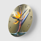 極楽鳥花 ラウンド壁時計 (傾斜)