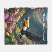 "極楽鳥" フリースブランケット (正面(横))