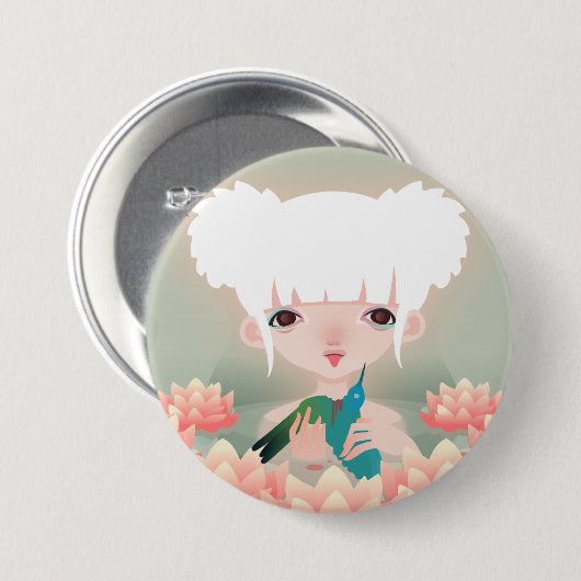 極楽鳥 缶バッジ (正面&裏面)