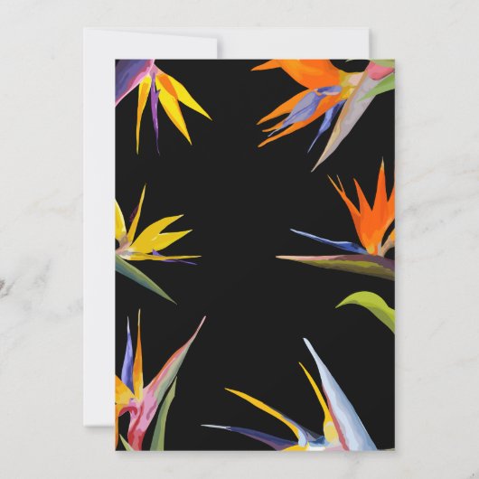 極楽鳥、花の結婚式招待状 招待状 (裏面)