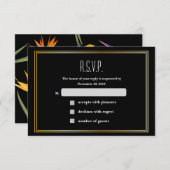 極楽鳥、花RSVPカード 出欠カード (正面/裏面)