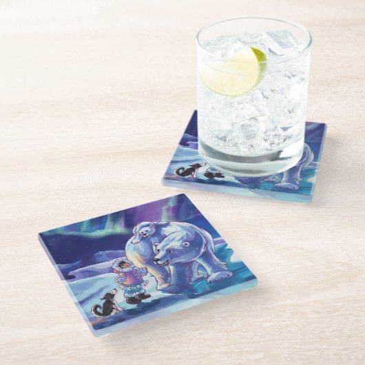 極歯絵画骨 ガラスコースター (アングル)