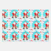 極熊おもしろい模様のサンタアイス魚釣り ラッピングペーパーシート (正面2)