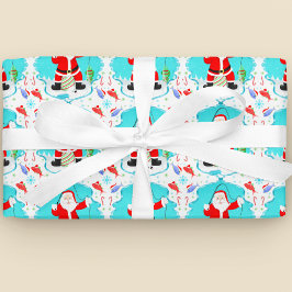 極熊おもしろい模様のサンタアイス魚釣り ラッピングペーパー