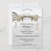 極熊の冬の結婚式のリハーサルディナー 招待状 (正面)