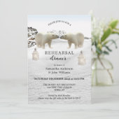 極熊の冬の結婚式のリハーサルディナー 招待状 (スタンド正面)