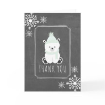 極熊の冬の赤ちゃんシャワーありがとう緑