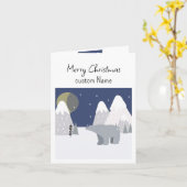 極熊を愛するすべての人で一杯の暖かいクリスマス カード (黄色い花)