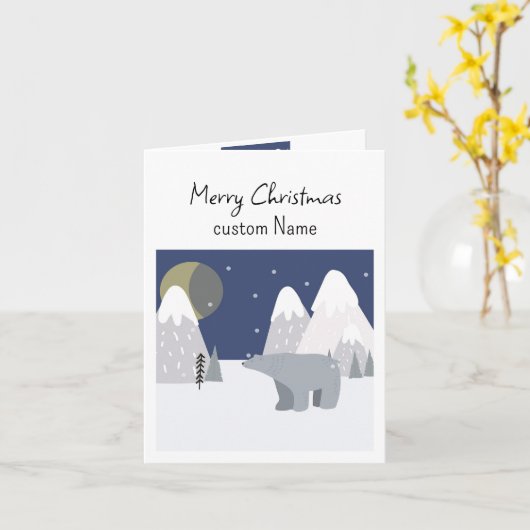 極熊を愛するすべての人で一杯の暖かいクリスマス カード (黄色い花)