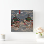 極熊ローマ数字時計 スクエア壁時計 (ホーム)