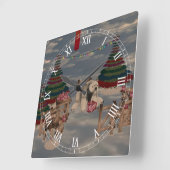 極熊ローマ数字時計 スクエア壁時計 (傾斜)