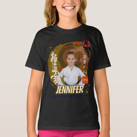 極真空手女子茶帯パーソナライズドチーム Tシャツ (正面)