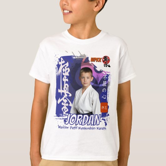 極真道場フォト 青帯学生チーム Tシャツ (正面)