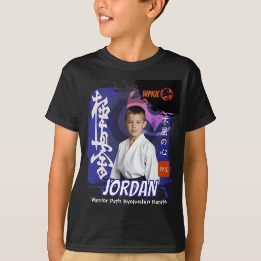 極真道場フォト 青帯 学生チーム Tシャツ (正面)