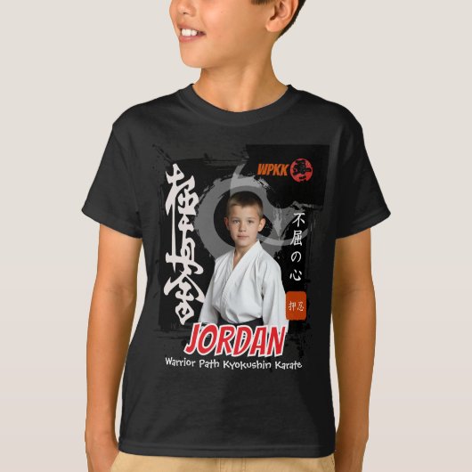 極真道場写真生徒黒帯チーム Tシャツ (正面)