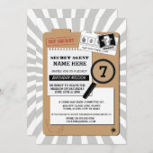 極秘エージェント探偵犯罪スパイ誕生日パーティー 招待状 (正面/裏面)
