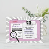 極秘任務 誕生日ピンク ミッション招待状 招待状 (スタンド正面)